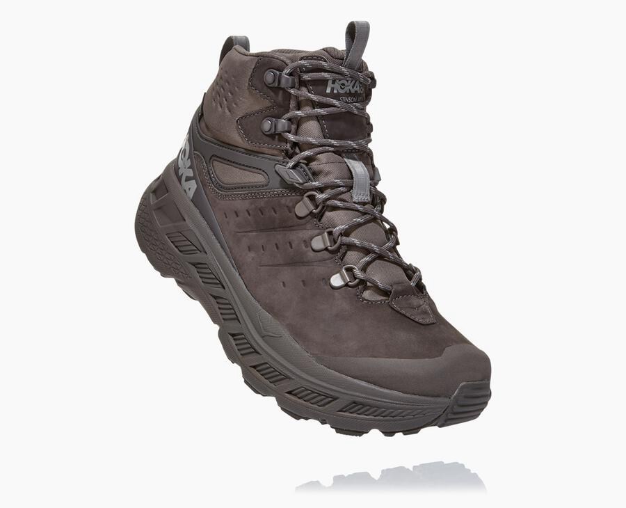 Hiking Boots Mens - Hoka One One Stinson Mid GORE-TEX - Brown - STMUBCF-49